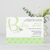 Baby groene Baby shower uitnodiging (Staand voorkant)