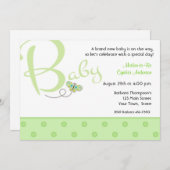 Baby groene Baby shower uitnodiging (Voorkant / Achterkant)
