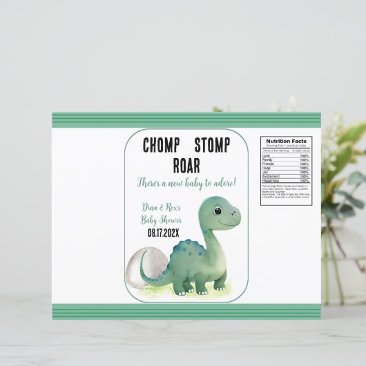 Baby Groene Dinosaurus Chomp Stomp Roar Chip Bag (Staand voorkant)