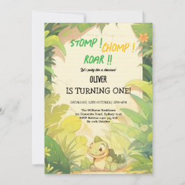 baby groene dinosaurus verjaardagsuitnodigingen kaart