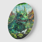 Baby Groene Hawaïaanse Vuurdraak & Vulkanen Grote Klok (Hoek)