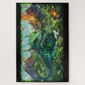 Baby Groene Hawaïaanse Vuurdraak & Vulkanen Legpuzzel (Verticaal)