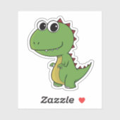 Baby groene vrolijke taaie dinosaurus sticker (Vel)