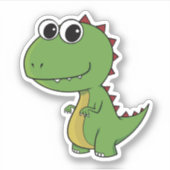 Baby groene vrolijke taaie dinosaurus sticker (Voorkant)