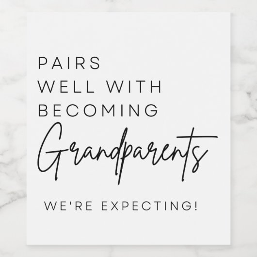 Baby | Grootouders Wijn Etiket (Enkel label)