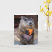 Baby Groundhog Maude Note Kaart (Gele Bloem)