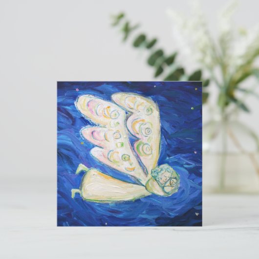 Baby Guardian Angel - Aangepaste uitnodiging (Staand voorkant)