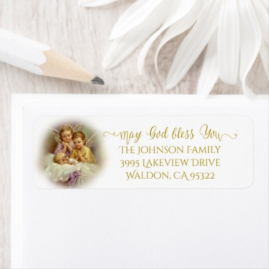 Baby | Guardian Angels | Gold Script Overlay Etiket (Insitu)