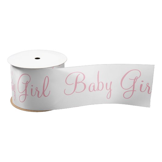 Baby Gurl Pink Elegant Modern Satin Ribbon Satijnen Lint (Spoel)