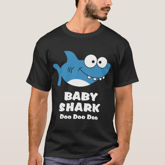 baby haai doo klinkt blauwe schattige haai t-shirt (Voorkant)