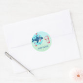 Baby haai kinder elke leeftijd verjaardag schattig ronde sticker (Envelop)