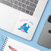 Baby haai sticker (Laptop met iPhone)