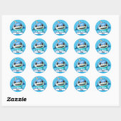 Baby haaienSticker met aangepaste diameter Ronde Sticker (Vel)