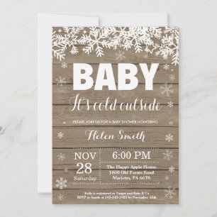 Baby haar koude Baby shower buiten de winter Snowf Kaart