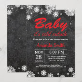 Baby haar koude Baby shower buiten de winter Snowf Kaart (Voorkant / Achterkant)