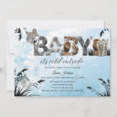 Baby haar koude Baby shower buiten winterdieren Kaart (Voorkant)