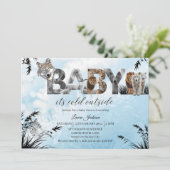 Baby haar koude Baby shower buiten winterdieren Kaart (Staand voorkant)