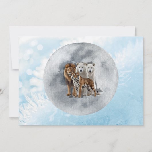 Baby haar koude Baby shower buiten winterdieren Kaart (Achterkant)