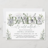 Baby haar koude Baby shower buiten winterdieren Kaart (Voorkant)