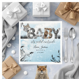 Baby haar koude Baby shower buiten winterdieren Servet
