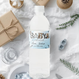 Baby haar koude Baby shower buiten winterdieren Waterfles Etiket