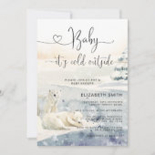 Baby haar koude uitnodiging buiten de Baby shower (Voorkant)