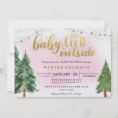 Baby haar koude uitnodiging buiten de Baby shower (Voorkant)