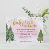 Baby haar koude uitnodiging buiten de Baby shower (Staand voorkant)