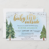 Baby haar koude uitnodiging buiten de Baby shower (Voorkant)