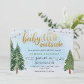 Baby haar koude uitnodiging buiten de Baby shower (Staand voorkant)