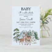 Baby haar koude uitnodiging buiten de Baby shower (Staand voorkant)