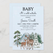 Baby haar koude uitnodiging buiten de Baby shower (Voorkant / Achterkant)