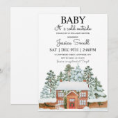 Baby haar koude uitnodiging buiten de Baby shower (Voorkant / Achterkant)