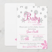 Baby haar koude uitnodiging buiten de Baby shower (Voorkant / Achterkant)