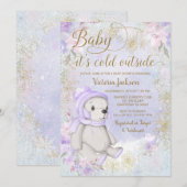 Baby haar koude uitnodiging buiten de Baby shower (Voorkant / Achterkant)