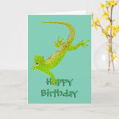 Baby Hagedis Verjaardag Kaart (Gele Bloem)