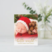 Baby Hallo Geboorte Feestdagenkaart (Staand voorkant)
