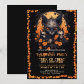 Baby Halloween Angry Cat Skull Flower Kaart (Voorkant / Achterkant)