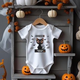 Baby Halloween Bodysuit - Schattigee Zwarte Kat Cu