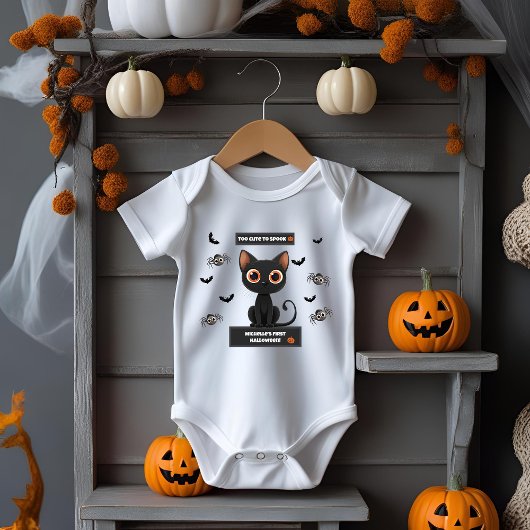 Baby Halloween Bodysuit - Schattigee Zwarte Kat Cu
