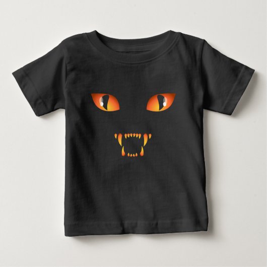 Baby Halloween T-shirt Zwarte Kat Verkleed T-shirt (Voorkant)