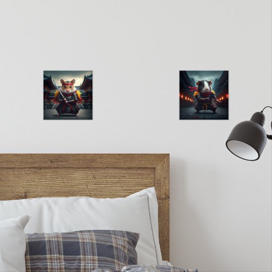 Baby Hamster en Guinee Pig Ninjas Print Set van 2 (Slaapkamer)