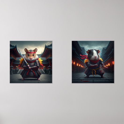 Baby Hamster en Guinee Pig Ninjas Print Set van 2 (Voorkant)