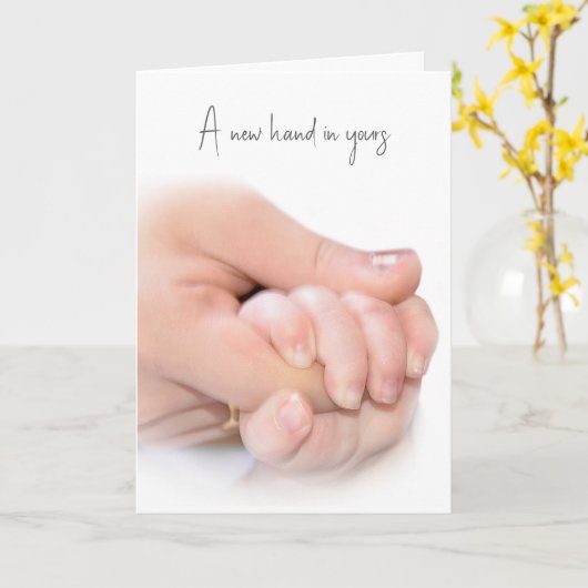 Baby Hand Gefeliciteerd Kaart (Gele Bloem)