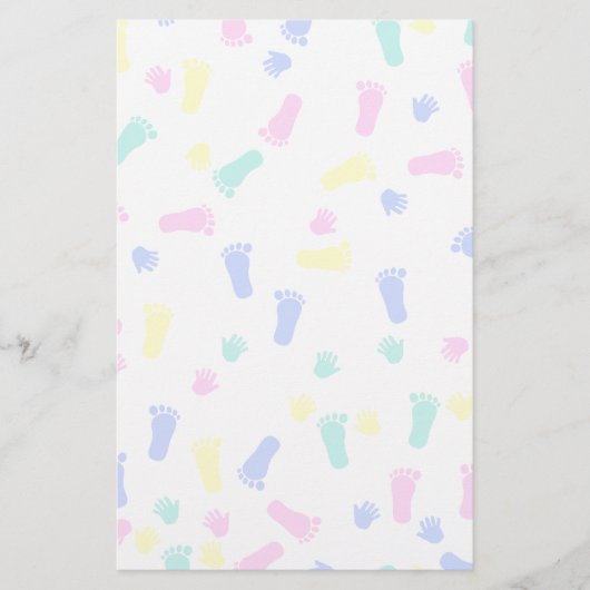 Baby Hand Prints en Voet Prints Briefpapier (Voorkant)