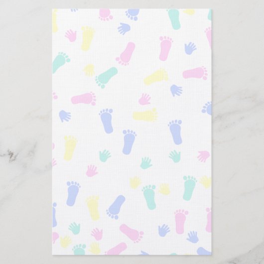 Baby Hand Prints en Voet Prints Briefpapier (Voorkant)