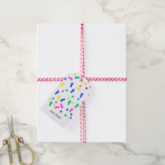 Baby Hand Prints en Voet Prints Cadeaulabel (Met Touw)