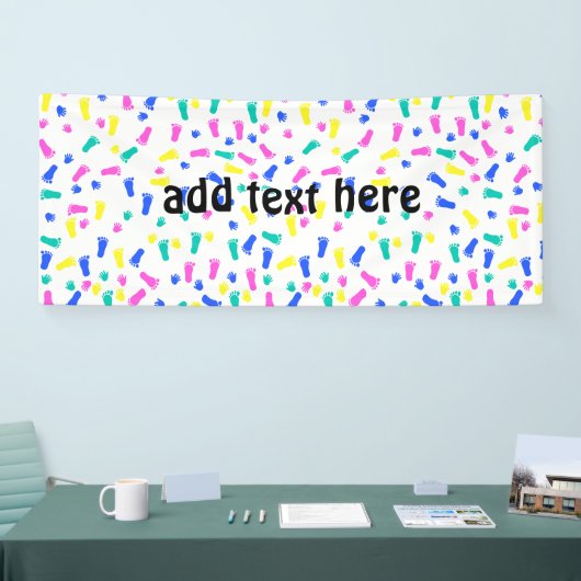 Baby Hand Prints en Voet Prints Spandoek (Beurs)