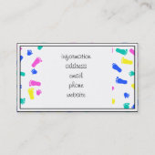 Baby Hand Prints en Voet Prints Visitekaartje (Achterkant)