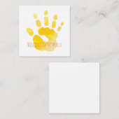 Baby Handafdruk Welkom op de Wereld Waterverf Kuns Notitiekaartje (Voorkant / Achterkant)